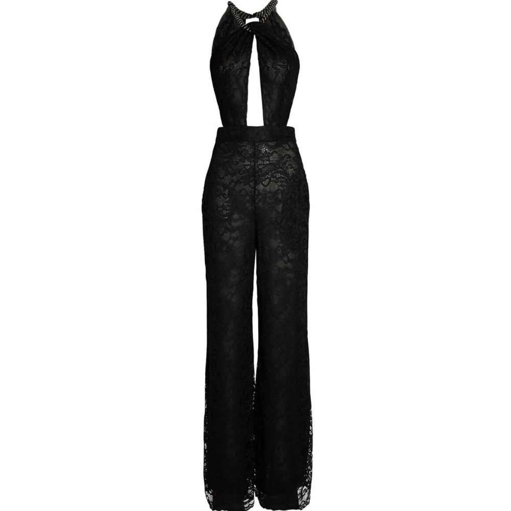 Dundas Revolve Vogue Black lace cut out jumpsuit - Picture 7 of 8